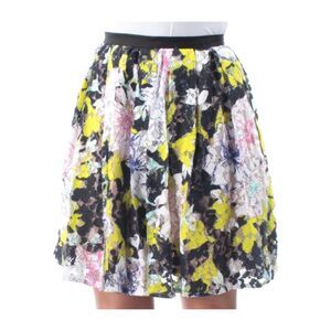 FRENCH CONNECTION Womens Black Lace Above The Knee Wear To Work Circle Skirt 0